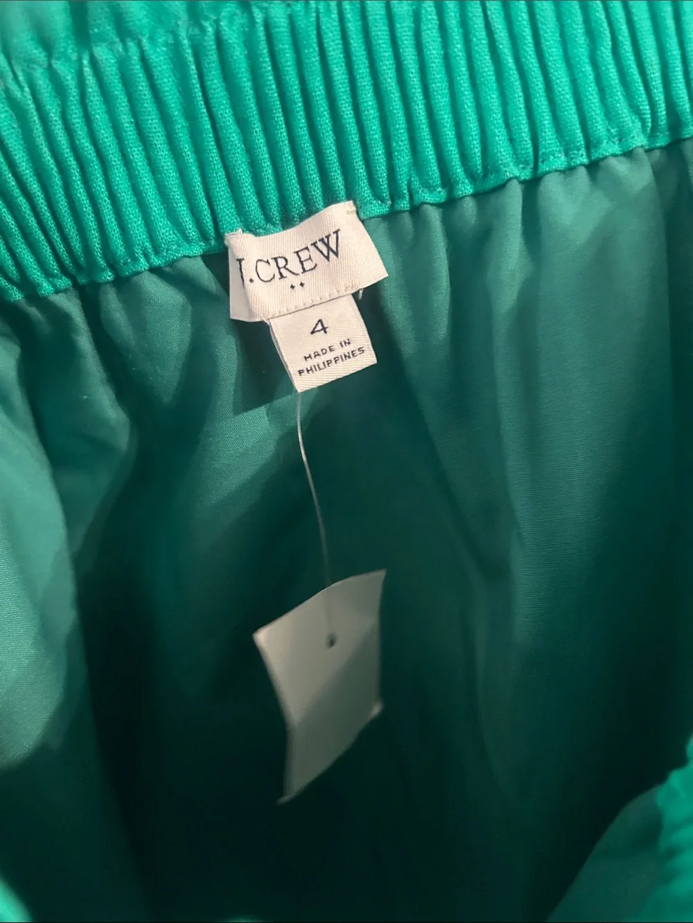 J. Crew Teal Linen Elastic-Waist Mini Skirt